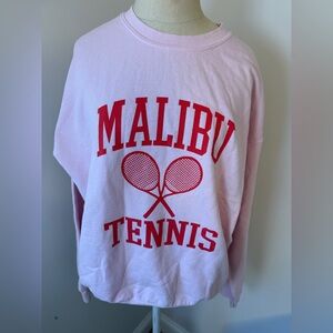 Project Social T Pink Malibu Tennis Sweatshirt Sz S/M